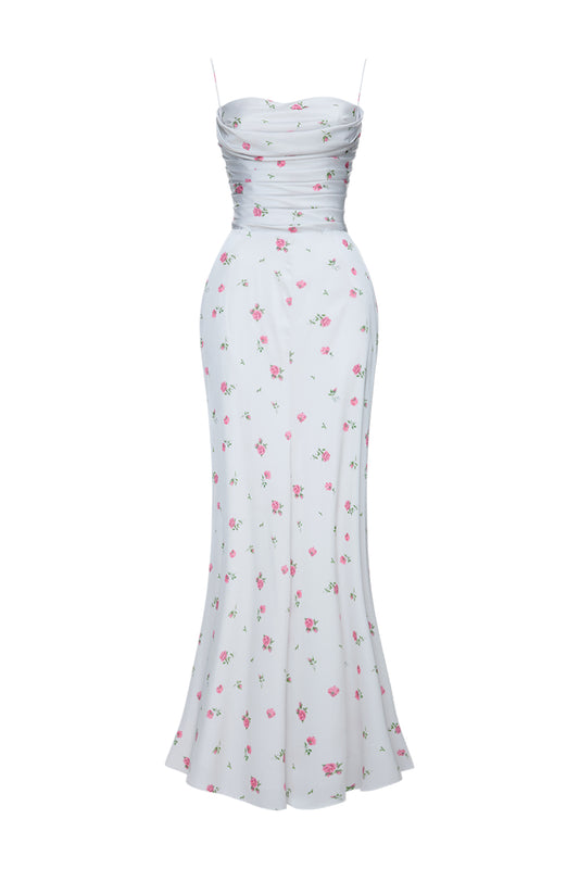 Floral Print Dress with Shaped Hip Panels