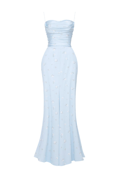 Floral Print Dress with Shaped Hip Panels