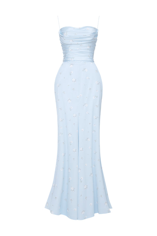 Floral Print Dress with Shaped Hip Panels