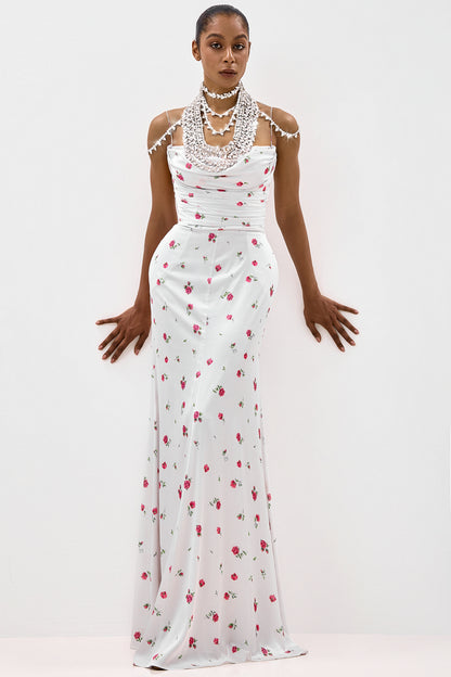 Floral Print Dress with Shaped Hip Panels