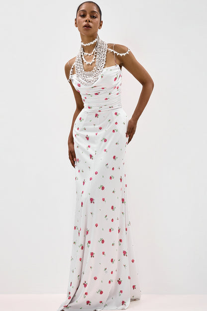 Floral Print Dress with Shaped Hip Panels
