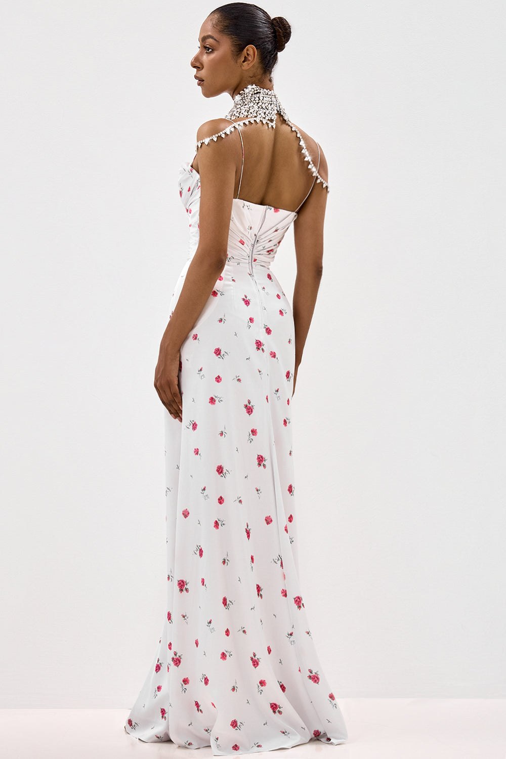 Floral Print Dress with Shaped Hip Panels
