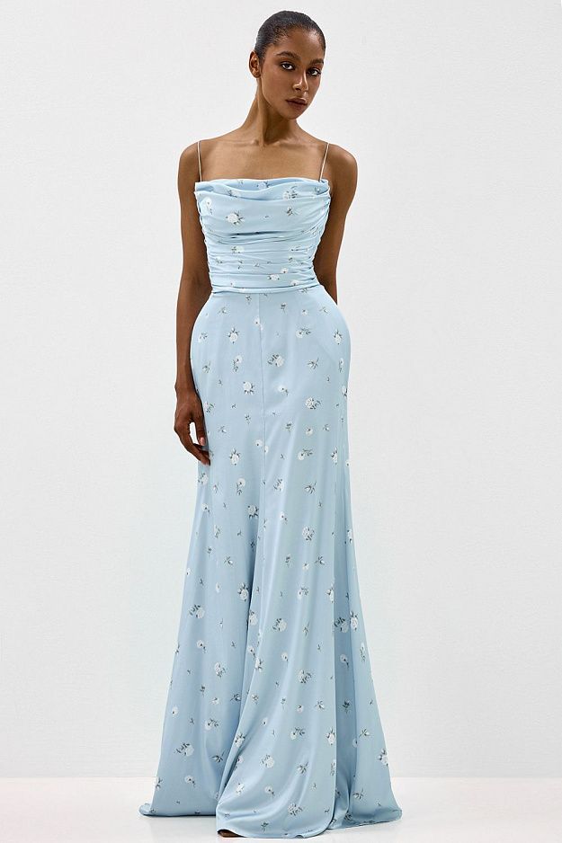 Floral Print Dress with Shaped Hip Panels