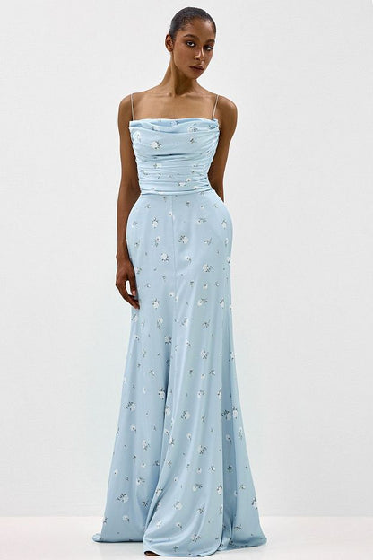 Floral Print Dress with Shaped Hip Panels