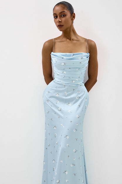 Floral Print Dress with Shaped Hip Panels