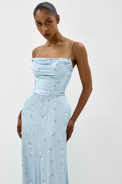 Floral Print Dress with Shaped Hip Panels