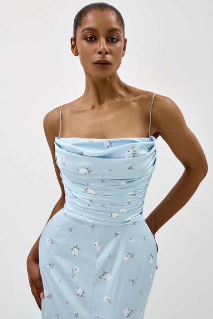 Floral Print Dress with Shaped Hip Panels