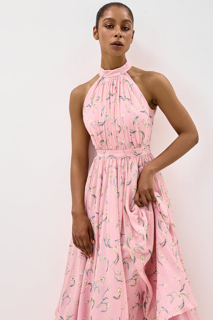 Draped Halter Neck Dress