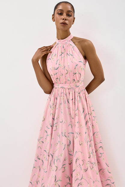Draped Halter Neck Dress