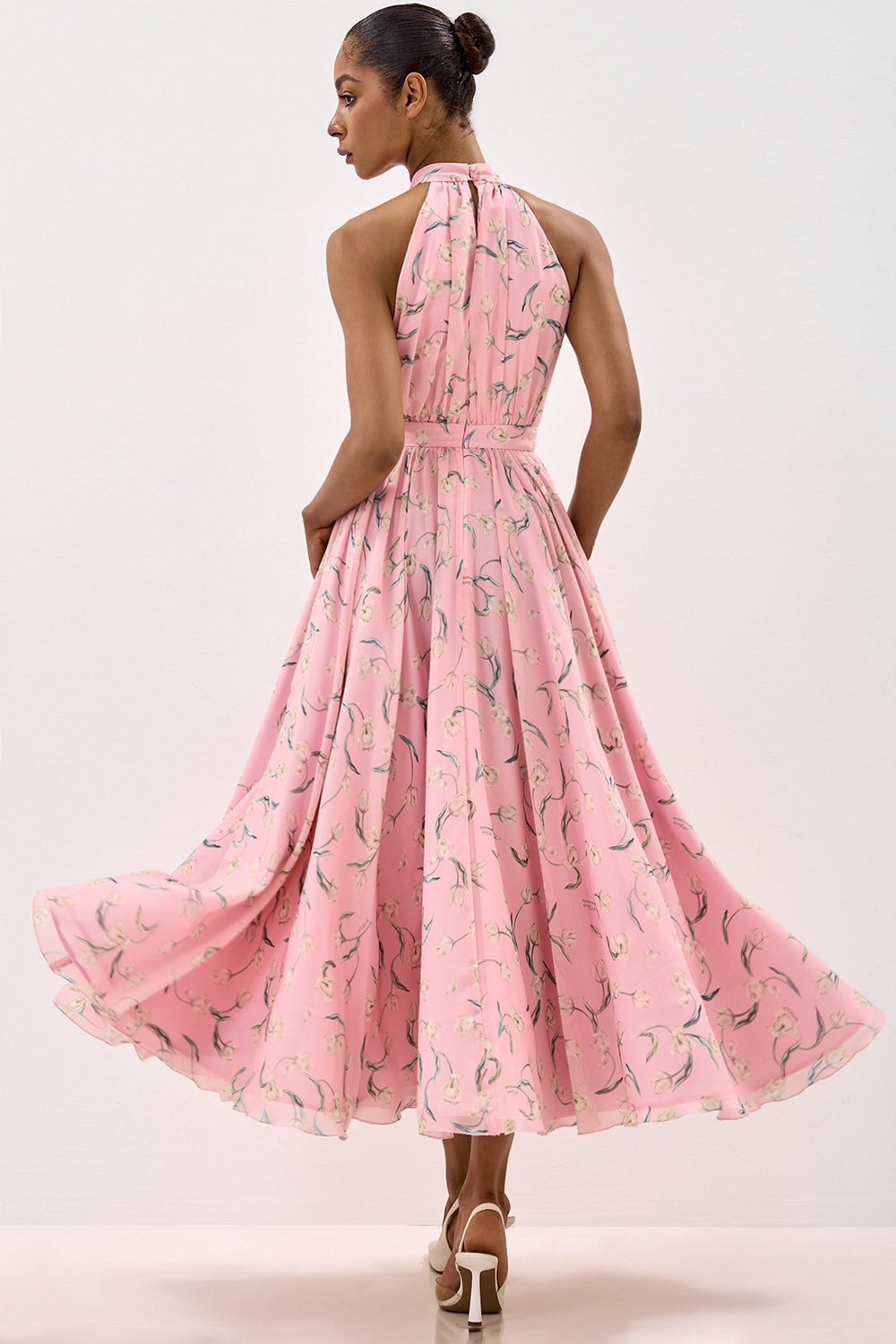 Draped Halter Neck Dress