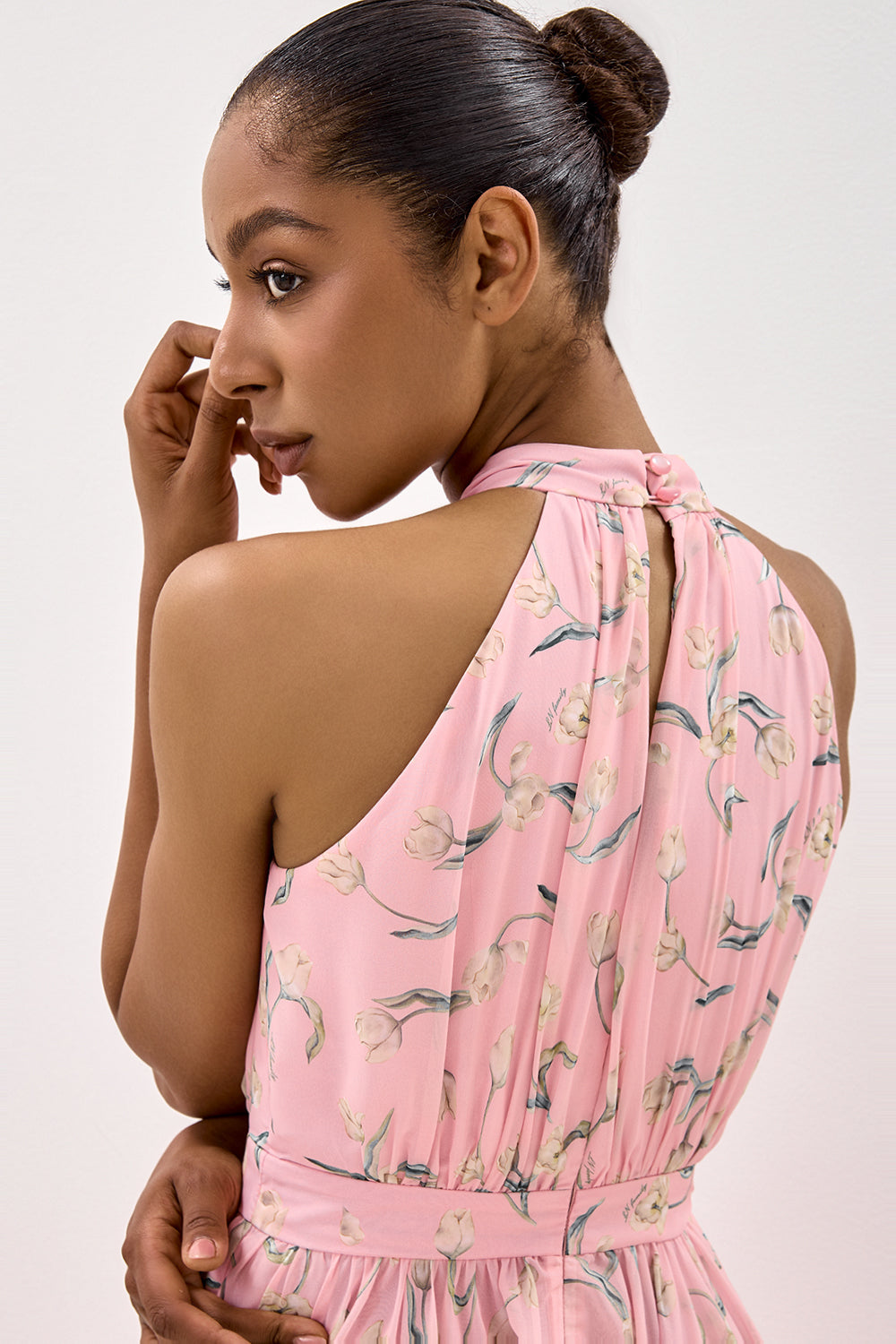 Draped Halter Neck Dress