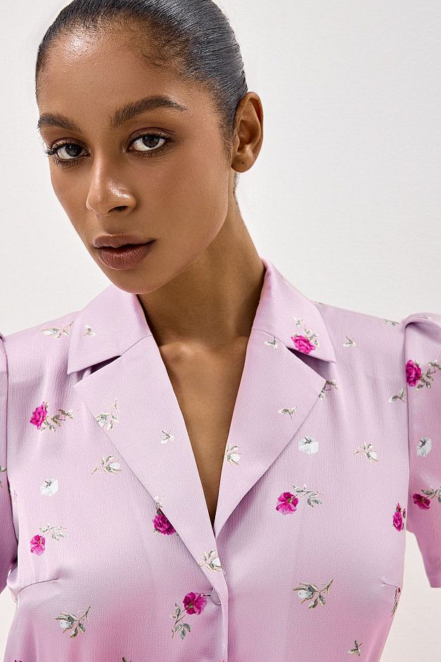 Peplum Blouse with Floral Print