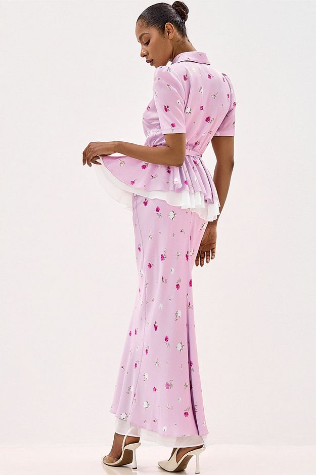Floral Print Midi Skirt