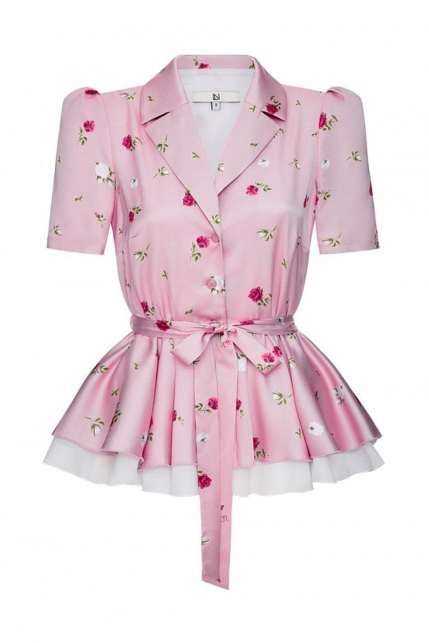 Peplum Blouse with Floral Print