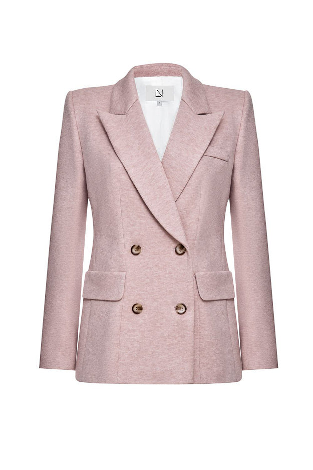 Double-Breasted Knit Blazer