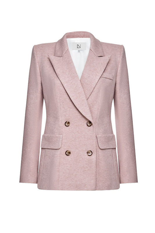 Double-Breasted Knit Blazer