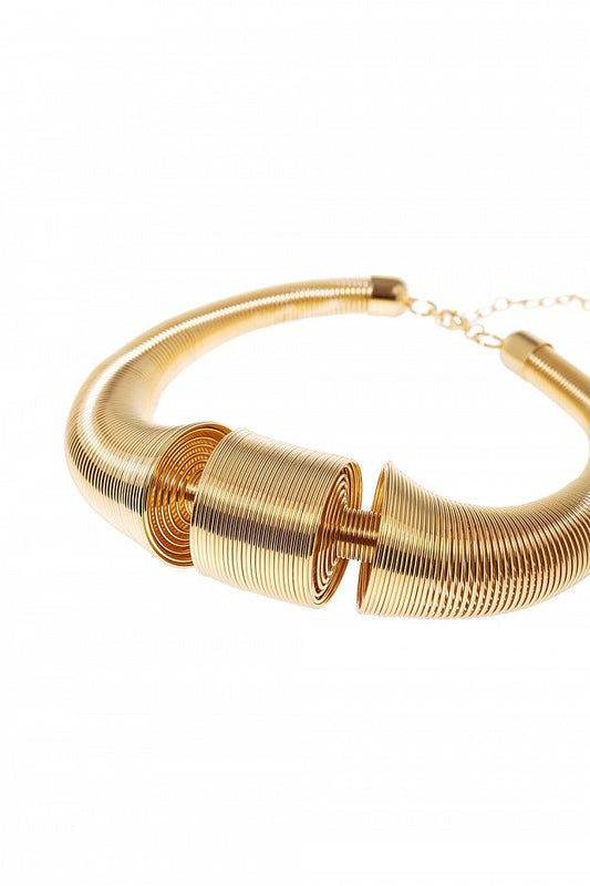 Metal Choker with Embossed Texture