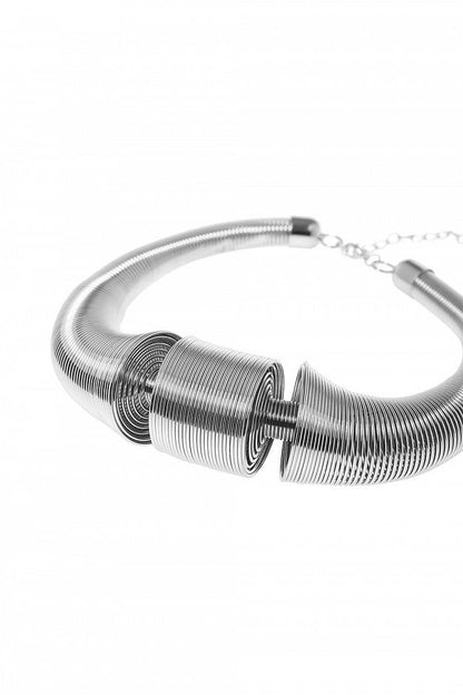 Metal Choker with Embossed Texture
