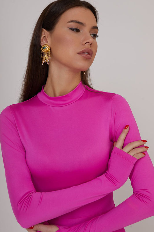 Turtleneck Midi Dress