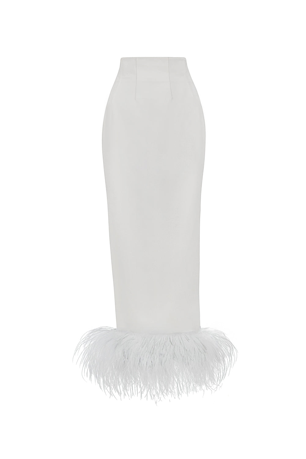 Feather pencil skirt