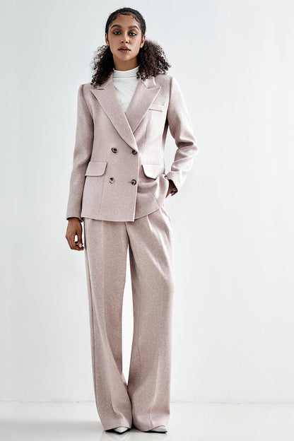 Double-Breasted Knit Blazer