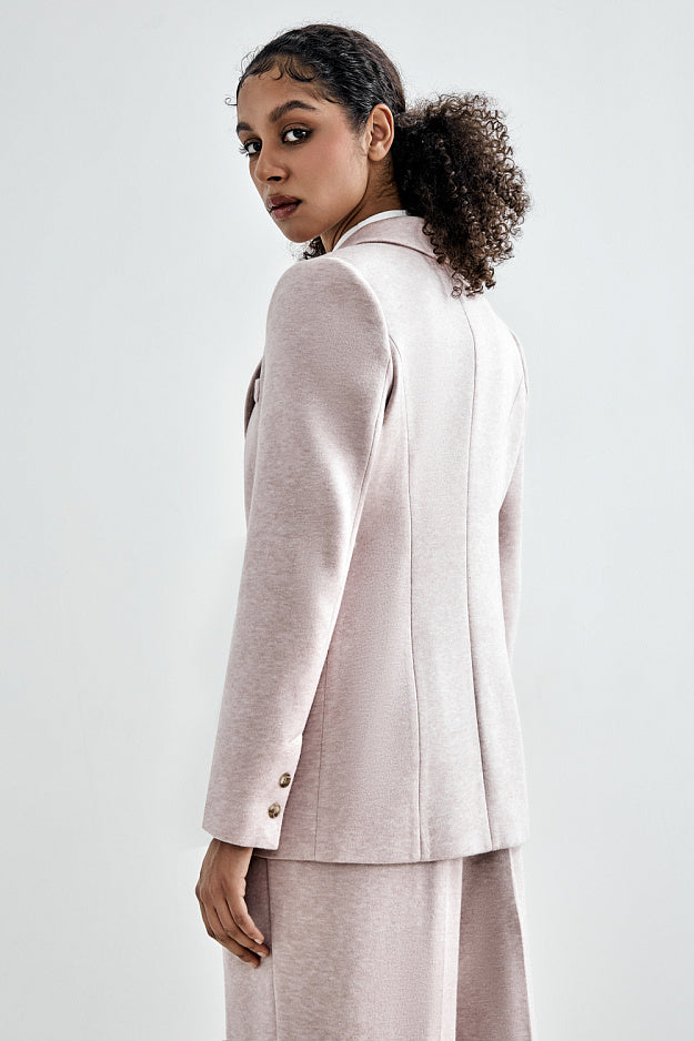 Double-Breasted Knit Blazer