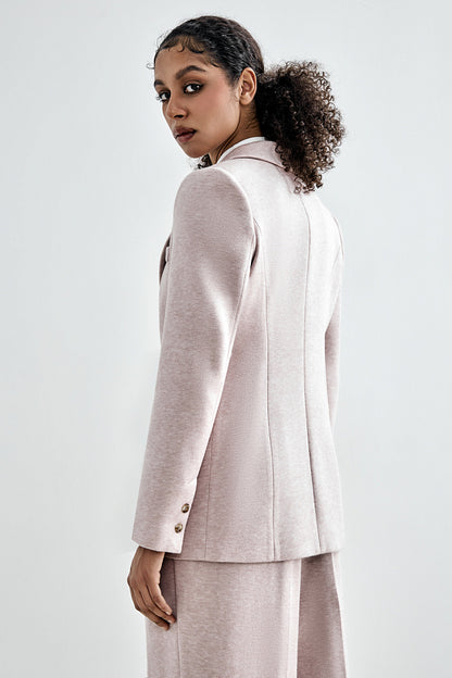 Double-Breasted Knit Blazer