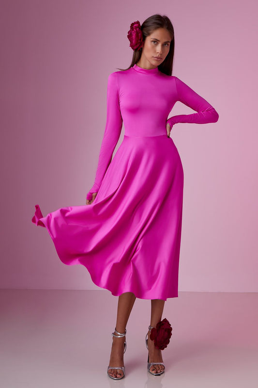 Turtleneck Midi Dress