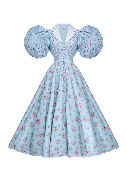 Dress with a satin collar