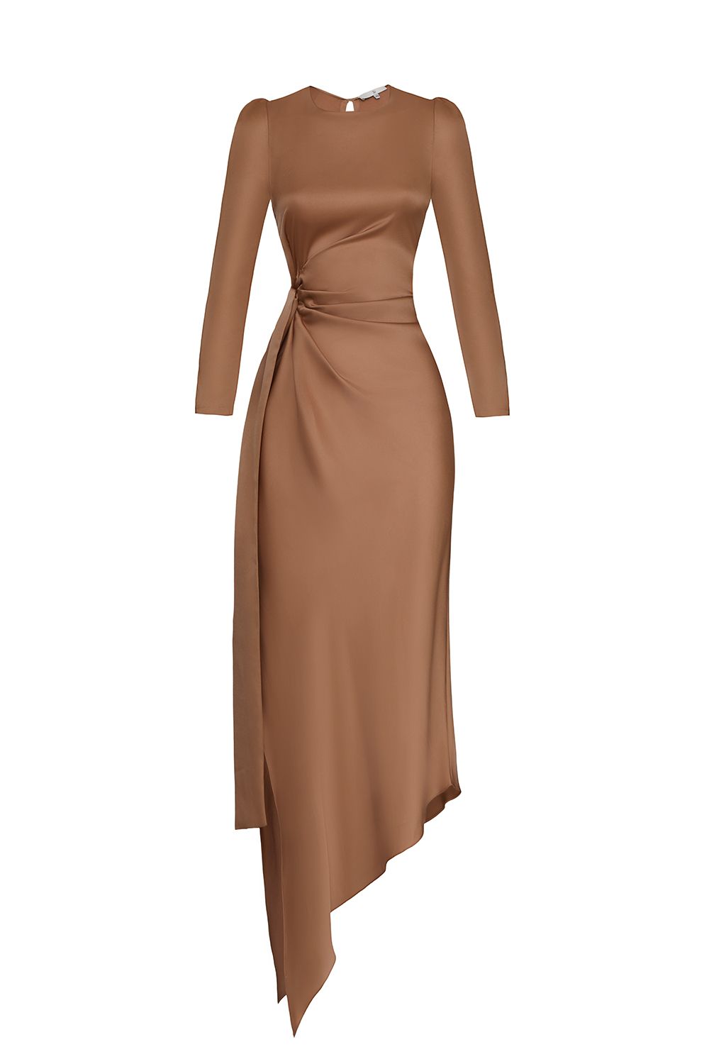 Asymmetric Maxi Dress with Draping