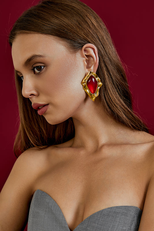 Earrings with Enamel