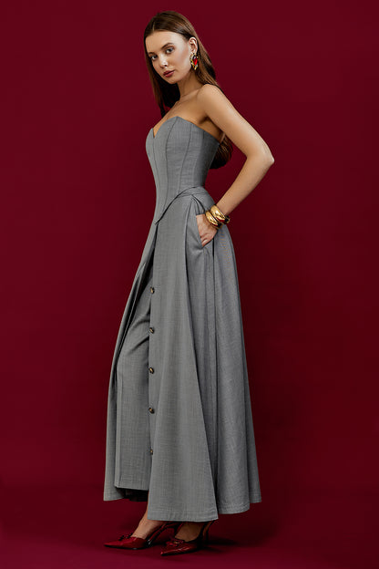 Wide-Leg Skirt Trousers