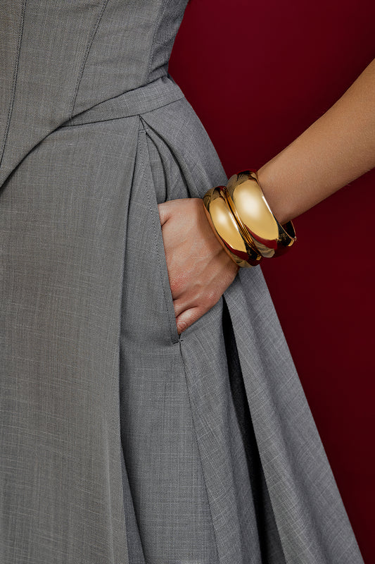 Wide-Leg Skirt Trousers