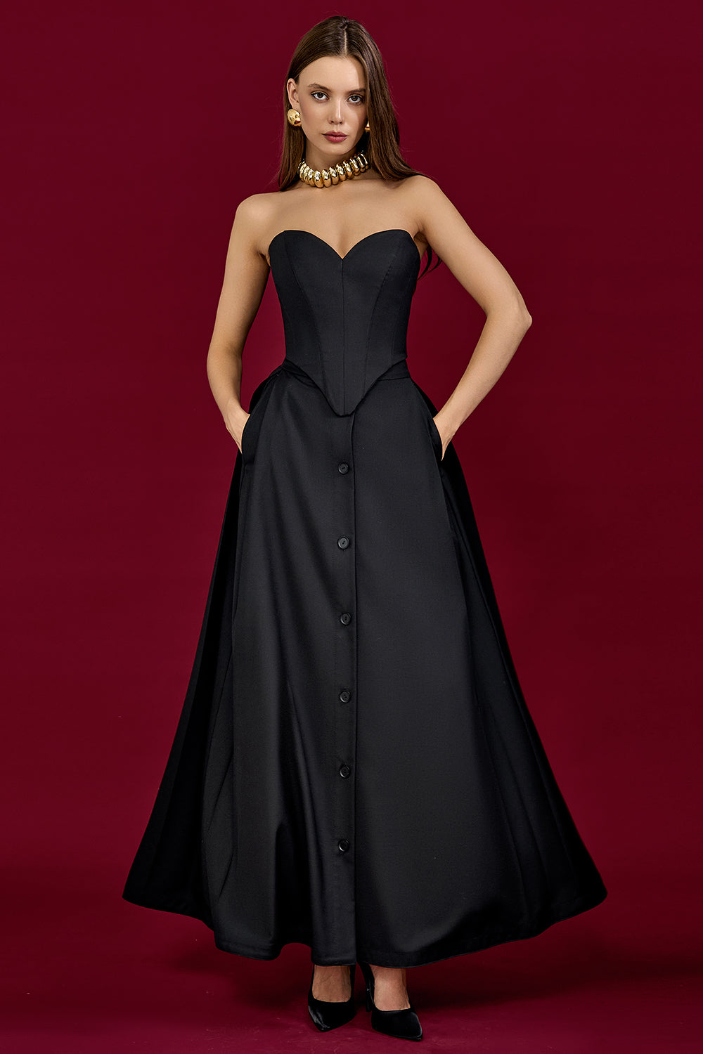 Wide-Leg Skirt Trousers