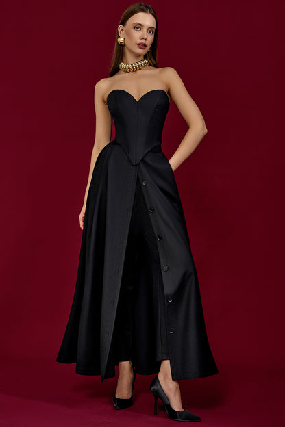 Wide-Leg Skirt Trousers