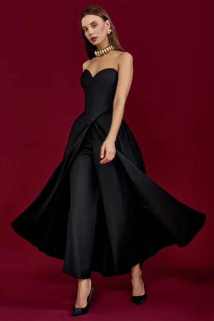 Wide-Leg Skirt Trousers