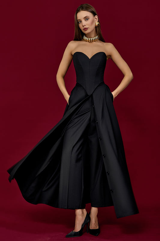 Wide-Leg Skirt Trousers