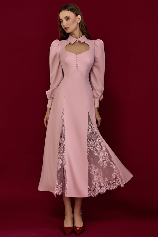 Long-Sleeve Midi Dress