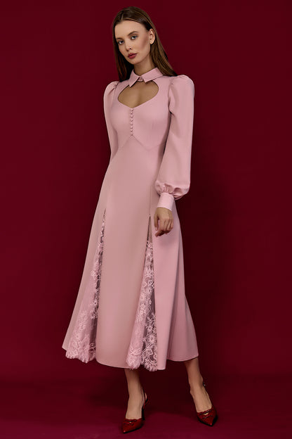 Long-Sleeve Midi Dress