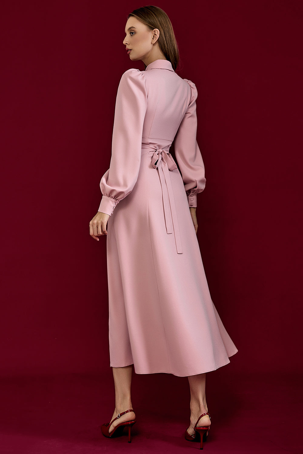 Long-Sleeve Midi Dress