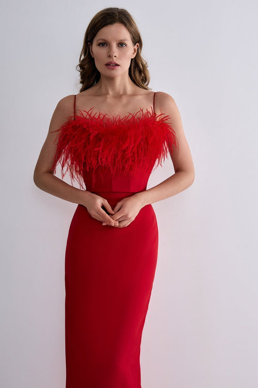 Ostrich feathers crop top