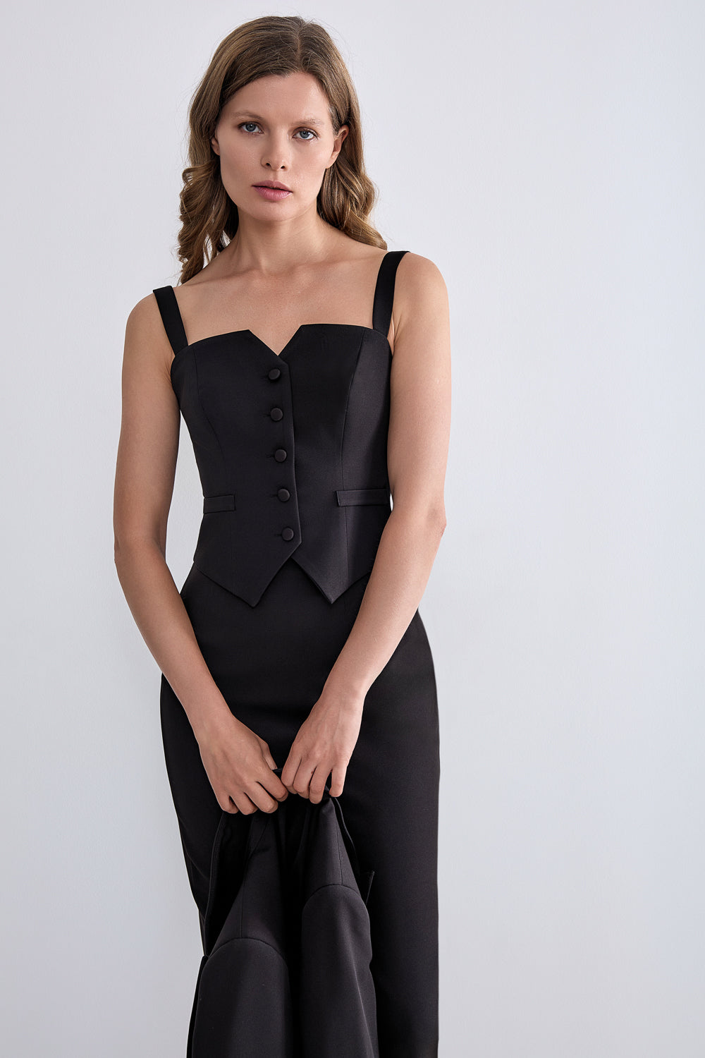 Pencil skirt with a slit