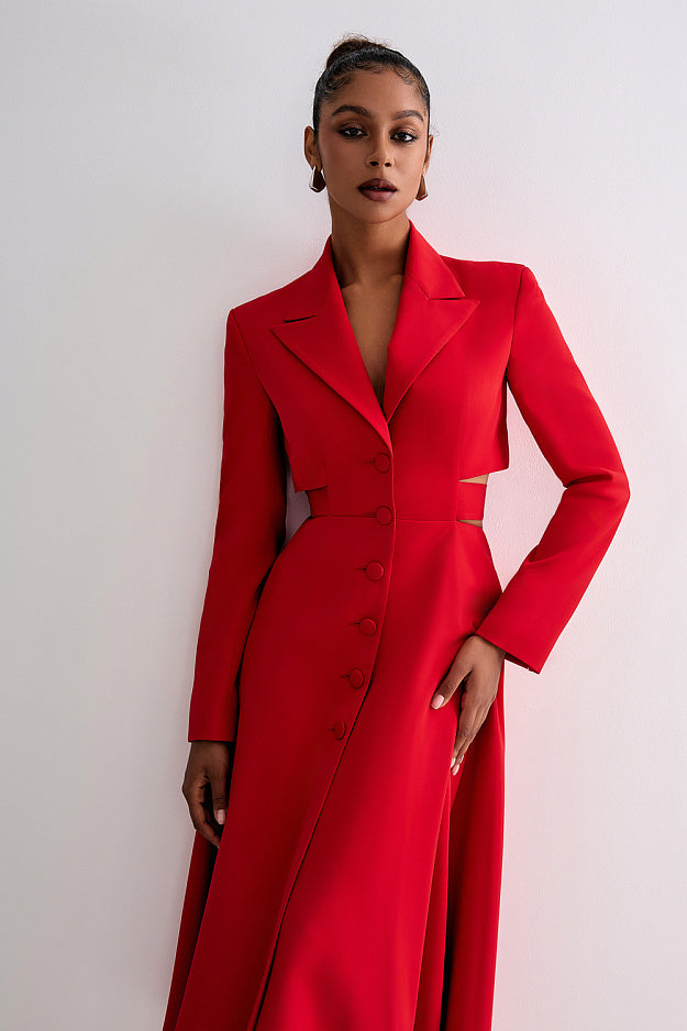 Blazer Dress with Accent Cutout at the Waist