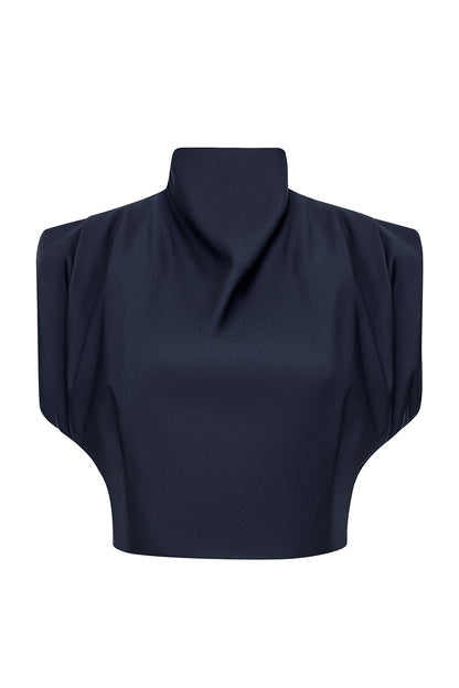 Crop Top with a Stand-Up Collar