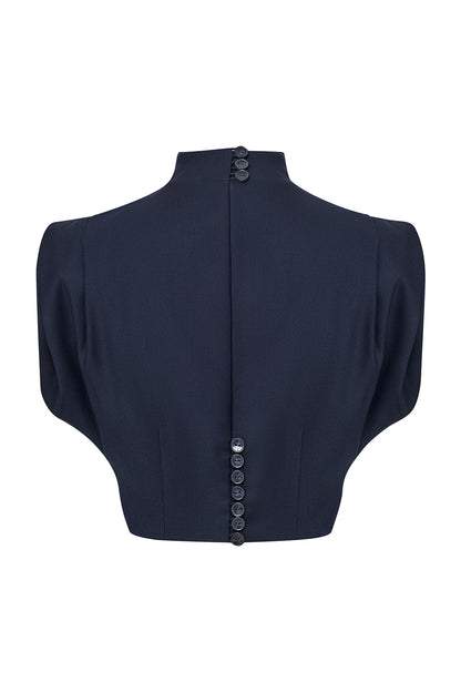 Crop Top with a Stand-Up Collar