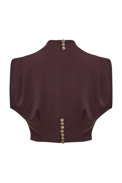 Crop Top with a Stand-Up Collar