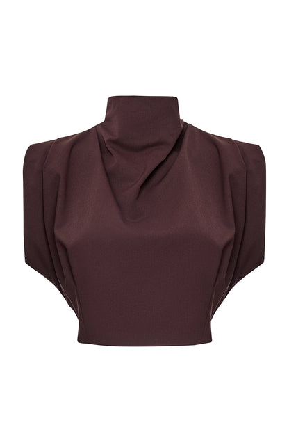 Crop Top with a Stand-Up Collar