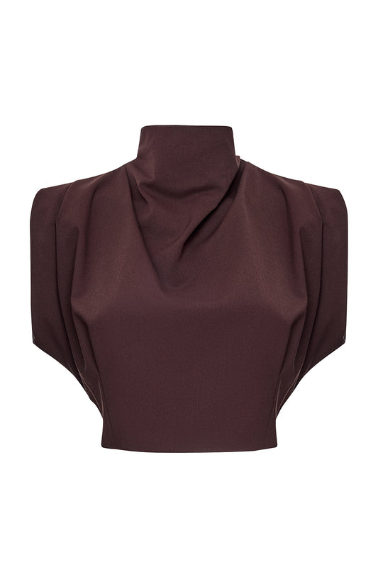 Crop Top with a Stand-Up Collar