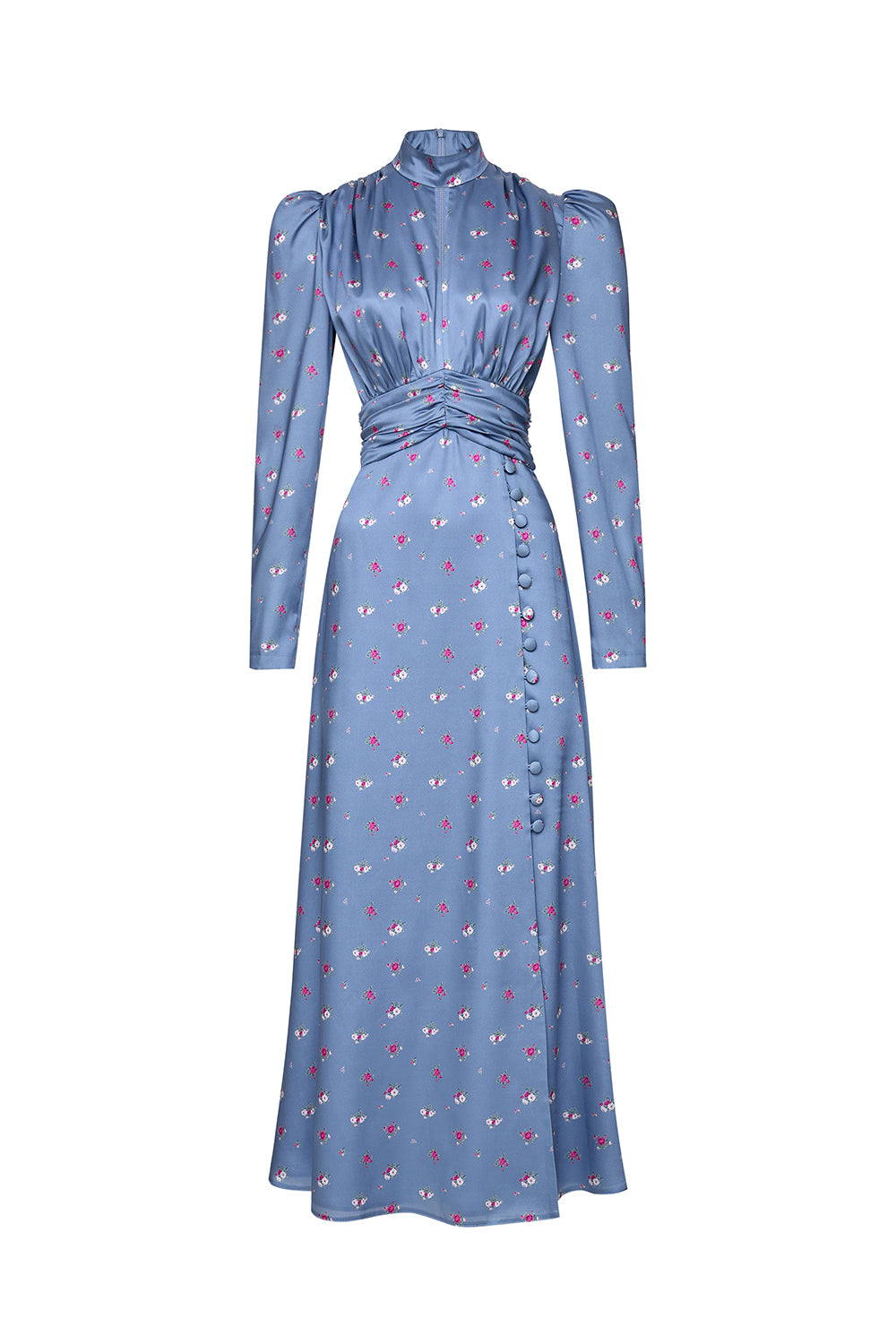 Refined Pleated Waist Midi Dress