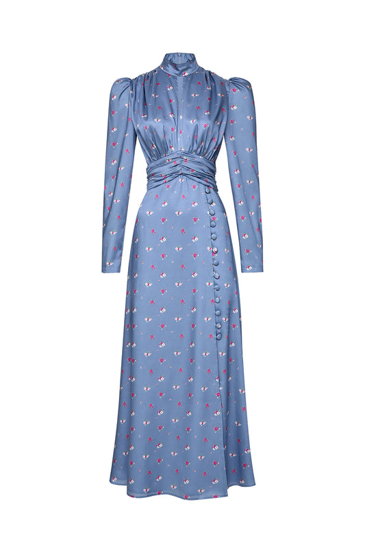 Refined Pleated Waist Midi Dress